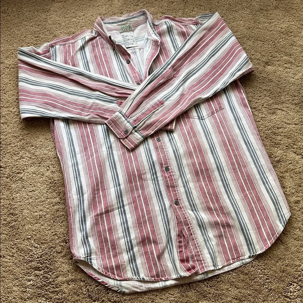Ash Creek Trading Striped Denim Button Down Shirt - Picture 5 of 8